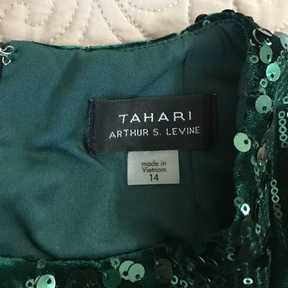 NWT Tahari by Arthur S. Levine Velvet Sequin Dress - Picture 5 of 6